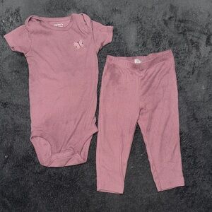 Carter's Mauve Baby Onesie and Leggings Set